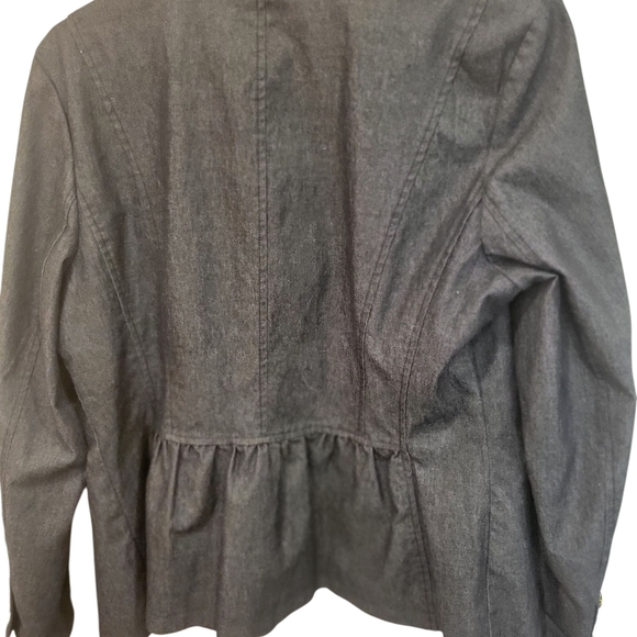 Linia By Louis Dell Olia Denim Casual Jacket Brass Buttons Lined Medium - Picture 6 of 14